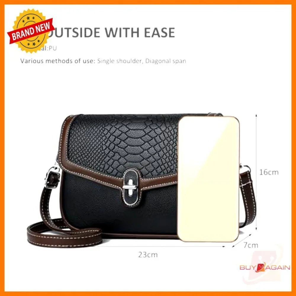 Mini Crossbody Bag PU Leather Shoulder Purse Multiple Pockets
